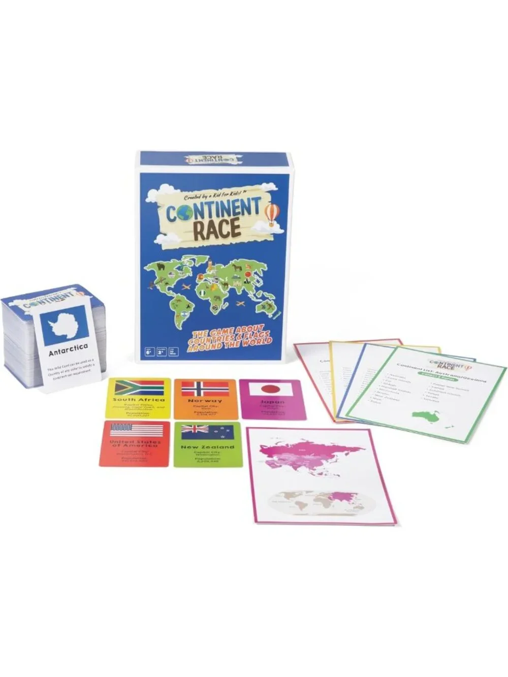 Geography Board Game for Kids & Family - Learn Flags & Countries Worldwide